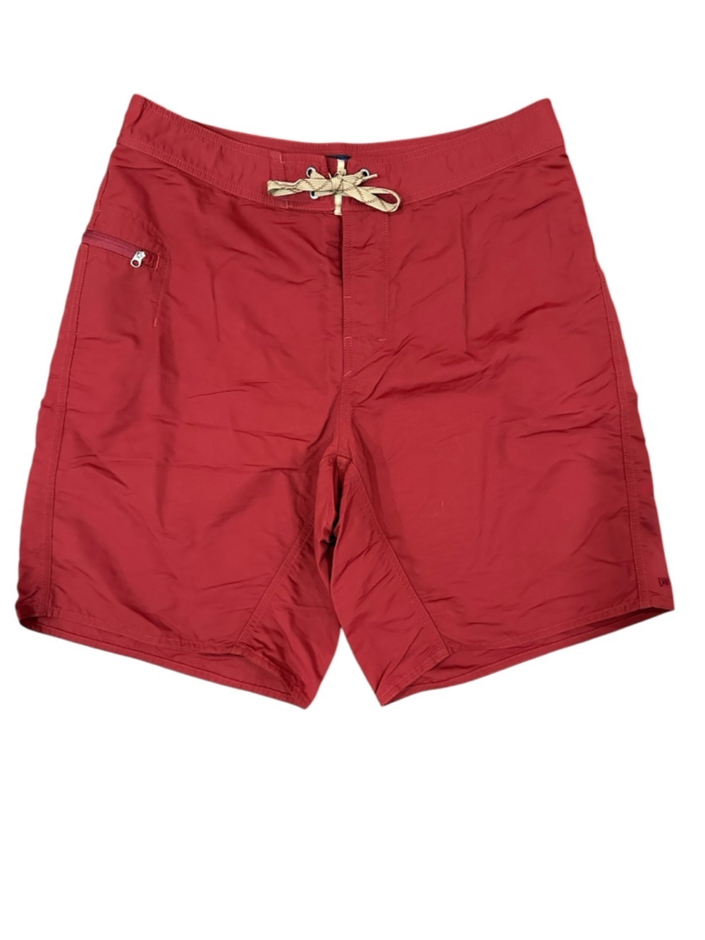 Vintage Patagonia Brick Red Nylon Board Shorts Swim Beach Button/Tie Waist